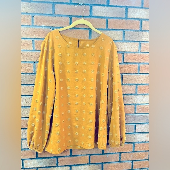 Golden Floral Women's Blouse - Picture 1 of 8